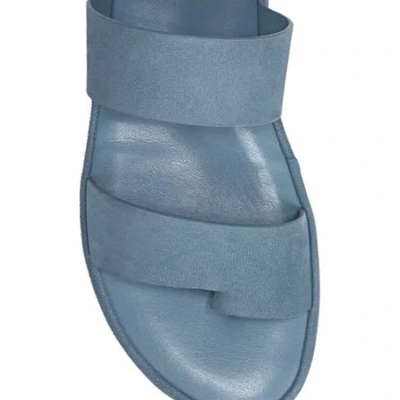 Naturalizer | Summer Blue Leather Sandal Flat - Picture 3 of 6